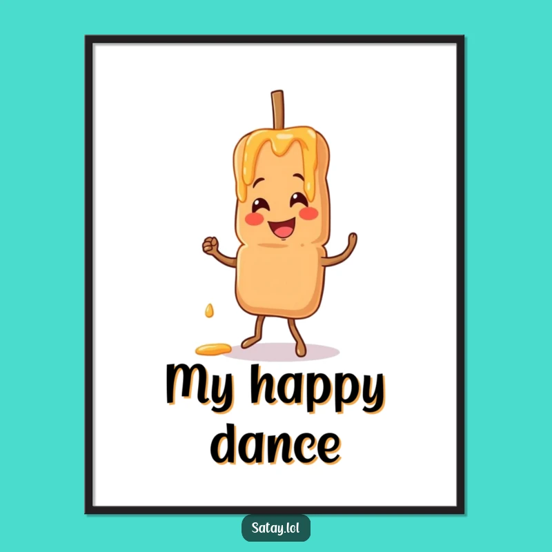 Funny Satay Skewer Jigging Poster: Hilarious Wall Art for Foodie Decor