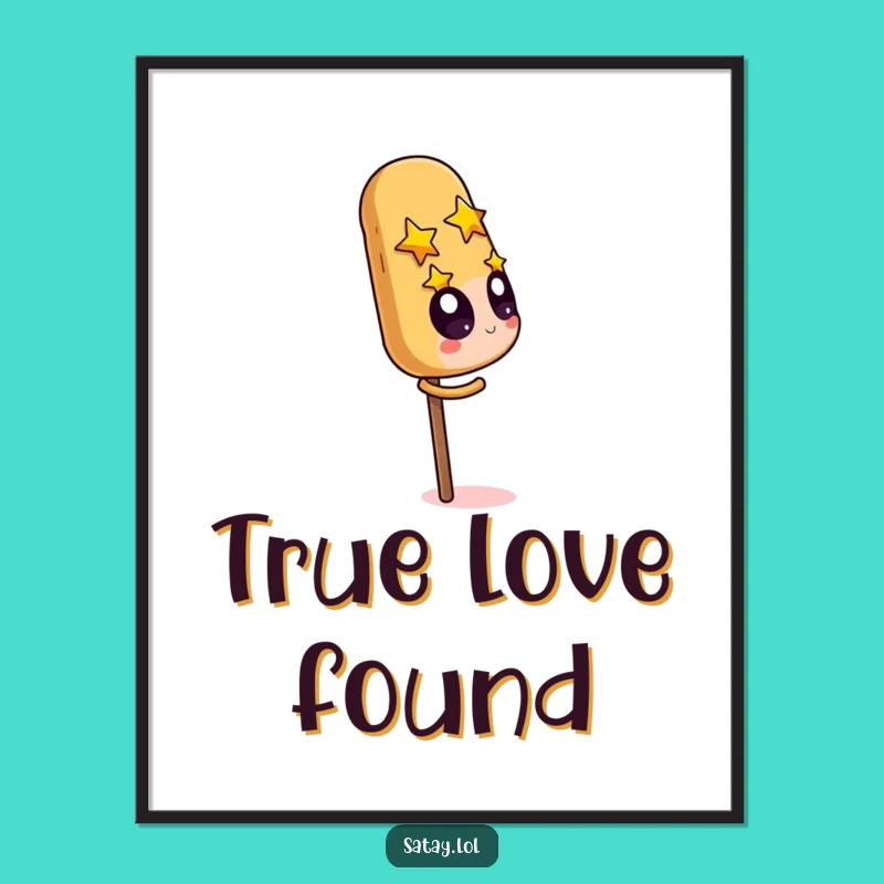 Funny Satay Skewer & Peanut Poster: Quirky Food Art for Your Wall