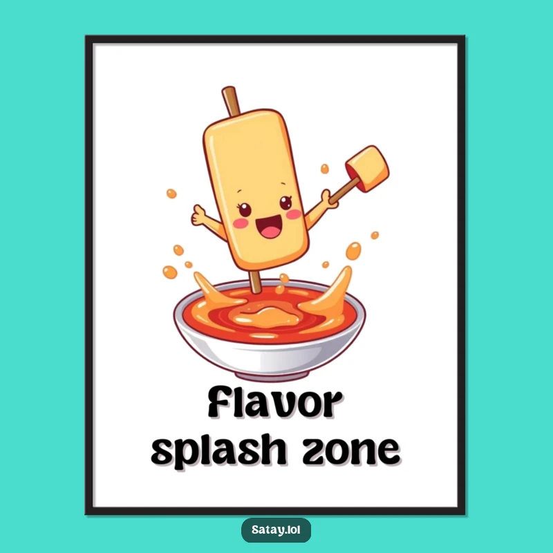 Funny Satay Skewer Sauce Poster: Diving Art, Hilarious Decor Funny Gift