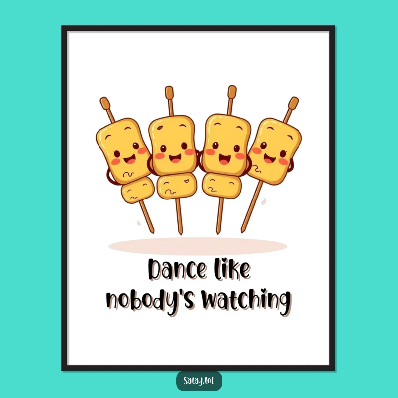 Funny Satay Skewers Jigging Poster: Vibrant Skewer Art for Your Wall