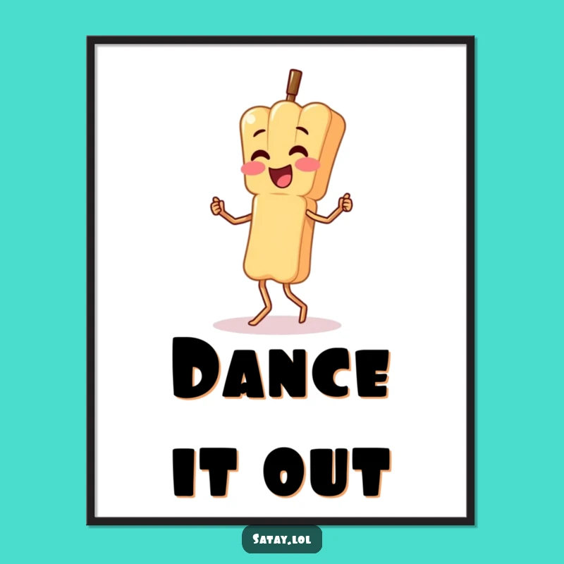 Funny Wobbly Dance Satay Skewer Poster: Silly Moves Art - Hilarious Funny Gift!
