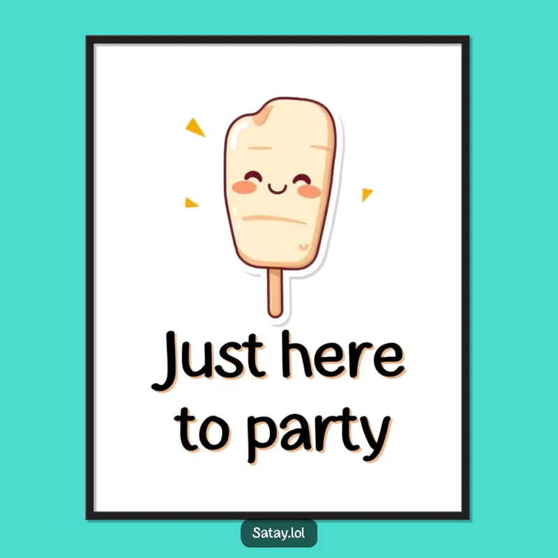 Funny Wiggling Satay Skewer Poster - Cheerful Food Art for Your Walls