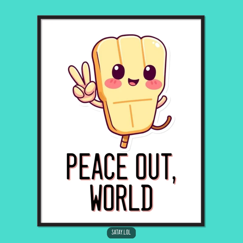 Funny Satay Skewer Peace Poster - Skewer Character Art Print Gift
