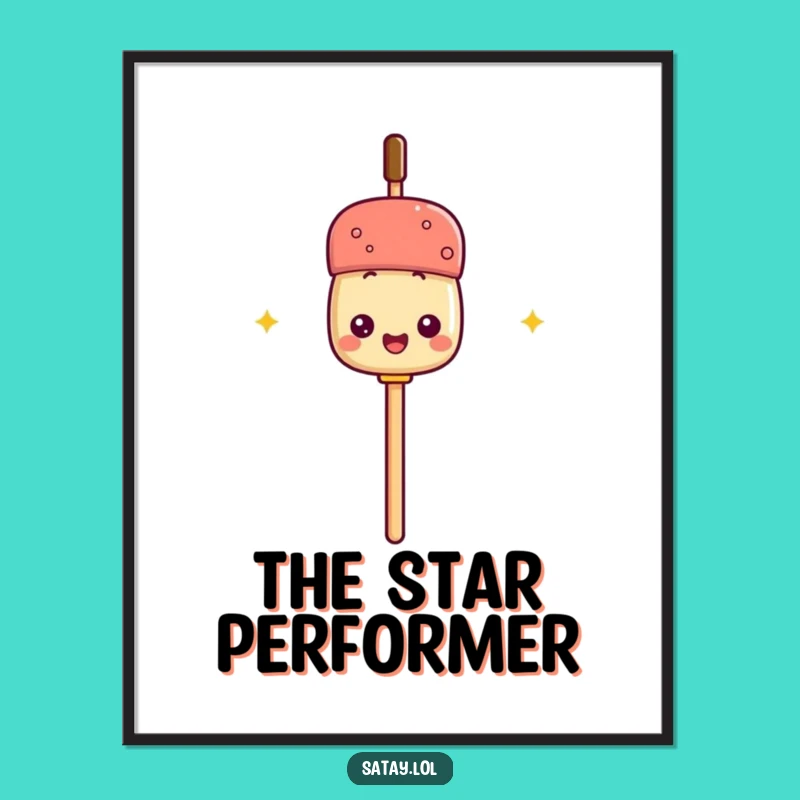 Funny Satay Mic Poster: Stage-Worthy Art and Hilarious Gift