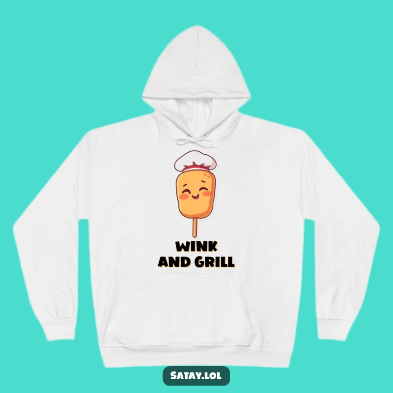 Funny Chef Satay Skewer Hoodie: Winking Skewer Sweatshirt, Cozy Culinary Gift