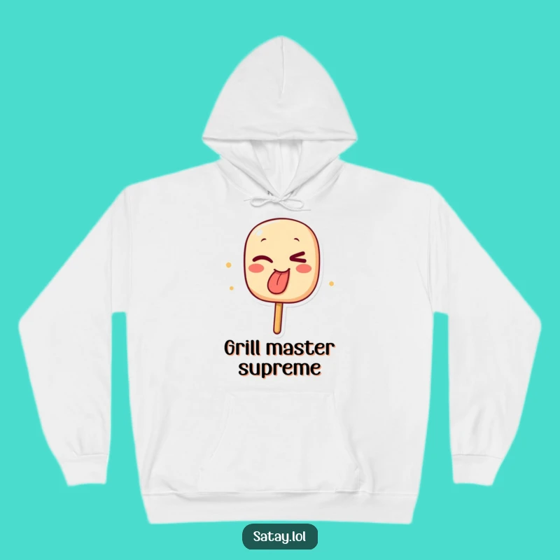 Funny Winking Satay Skewer Hoodie - Cozy Charred Foodie Apparel