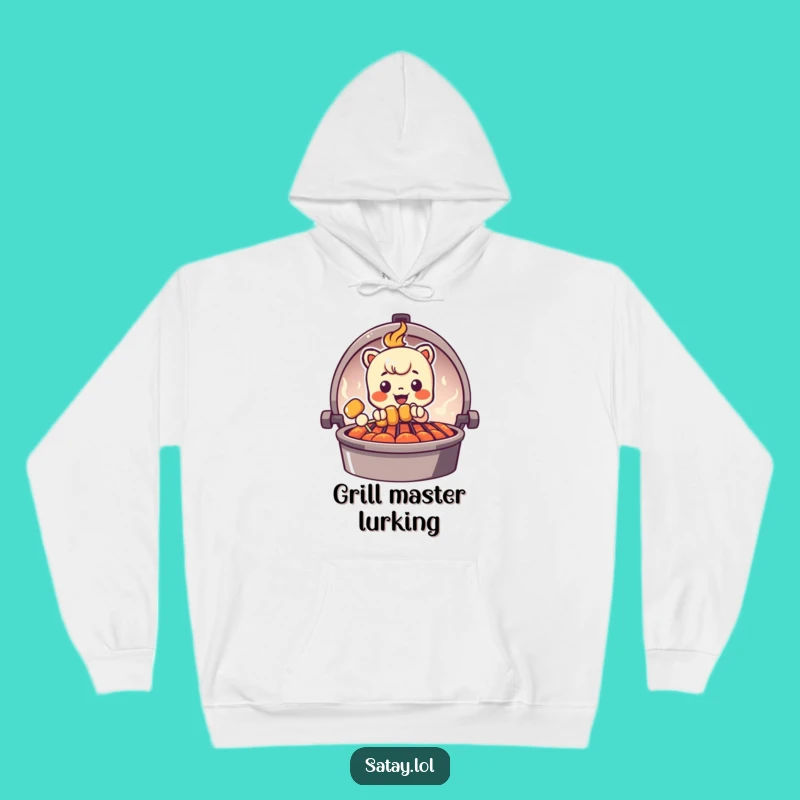 Funny Peeking Satay Skewer Hoodie - Grill Graphic Sweatshirt, Cozy Humor Gift