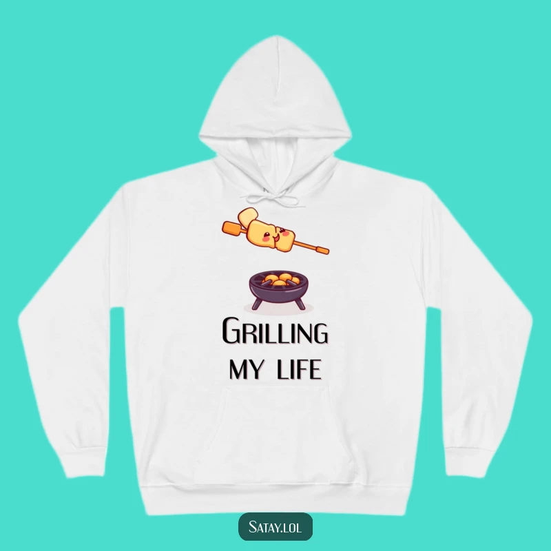 Cozy Funny Satay Skewer Grill Balance Hoodie: Warm Comfort for Daredevils