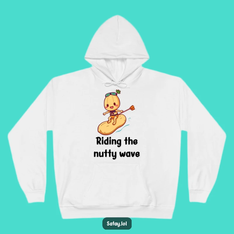 Funny Satay Skewer Surfing Peanut Hoodie - Skate Skewer Character Sweatshirt Gift