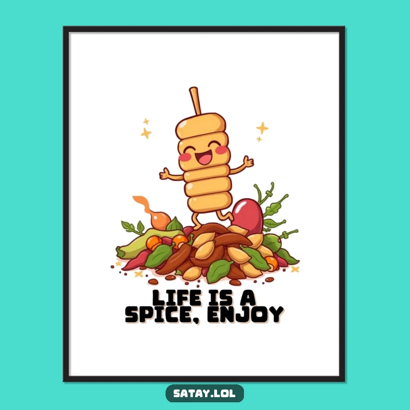 Free Printable Giggling Satay Wall Art: Hilarious Downloadable Food Art