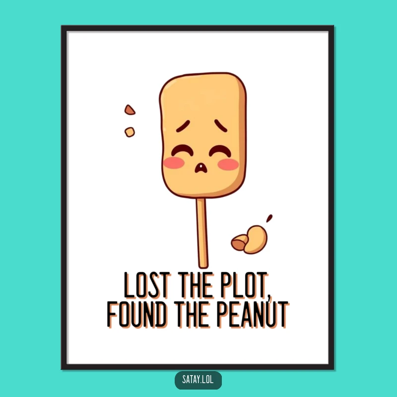 Free Printable Wall Art: Confused Satay Skewer - Comical Food Downloadable Art