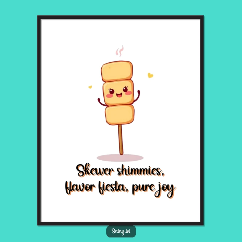 Free Printable Wall Art: Dancing Satay Shimmy Funny Downloadable Decor