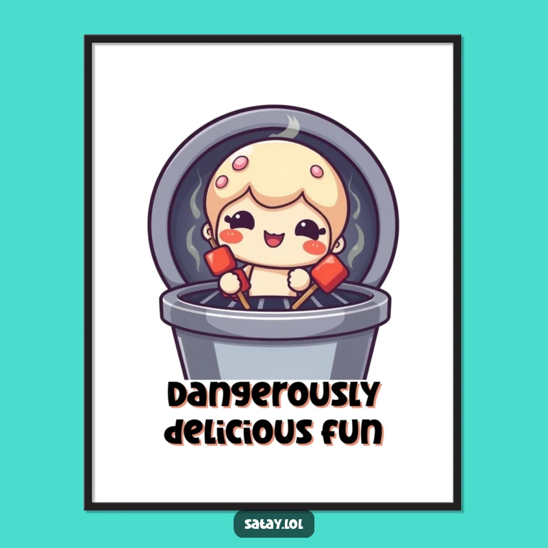 Free Printable Wall Art: Satay Skewer Grill Humor for Funny Downloadable Decor