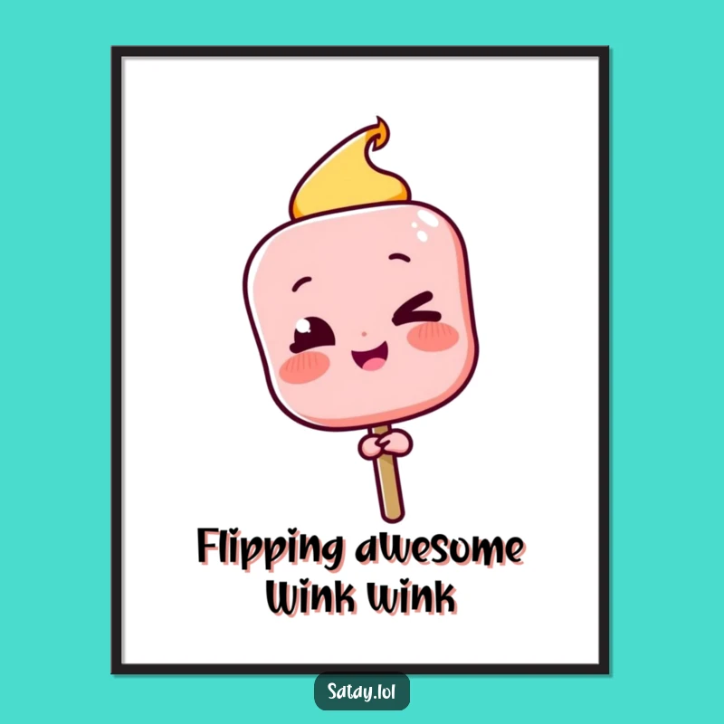 Funny Free Printable Wall Art: Winking Satay Skewer Downloadable Decor