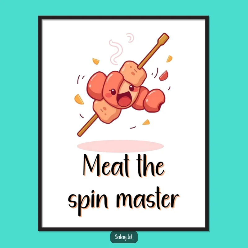Funny Free Printable Wall Art: Satay Skewer Whirling Spin - Downloadable Decor