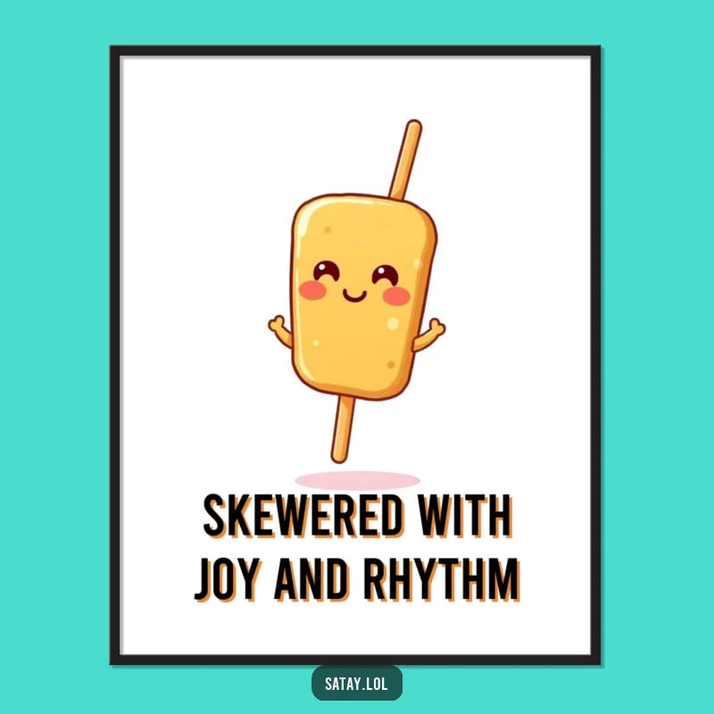 Funny Free Printable Wall Art: Dancing Satay Skewer, Whimsical Downloadable Decor!