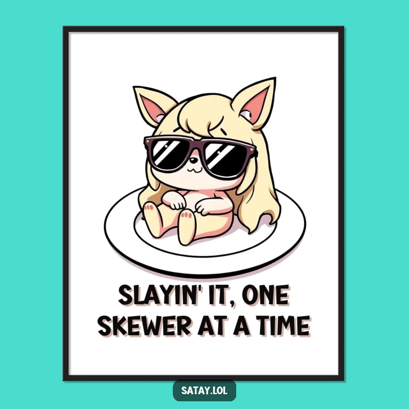 Funny Free Printable Wall Art: Satay Lounge Vibes, Humorous Downloadable Decor