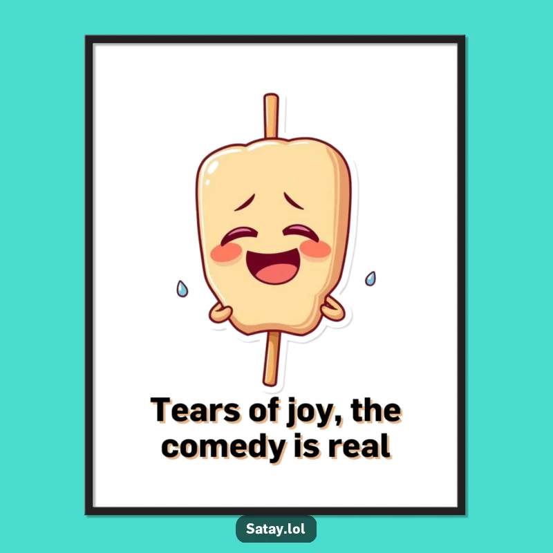 Free Printable Wall Art: Giggling Satay Skewer - Hilarious Food Downloadable Art