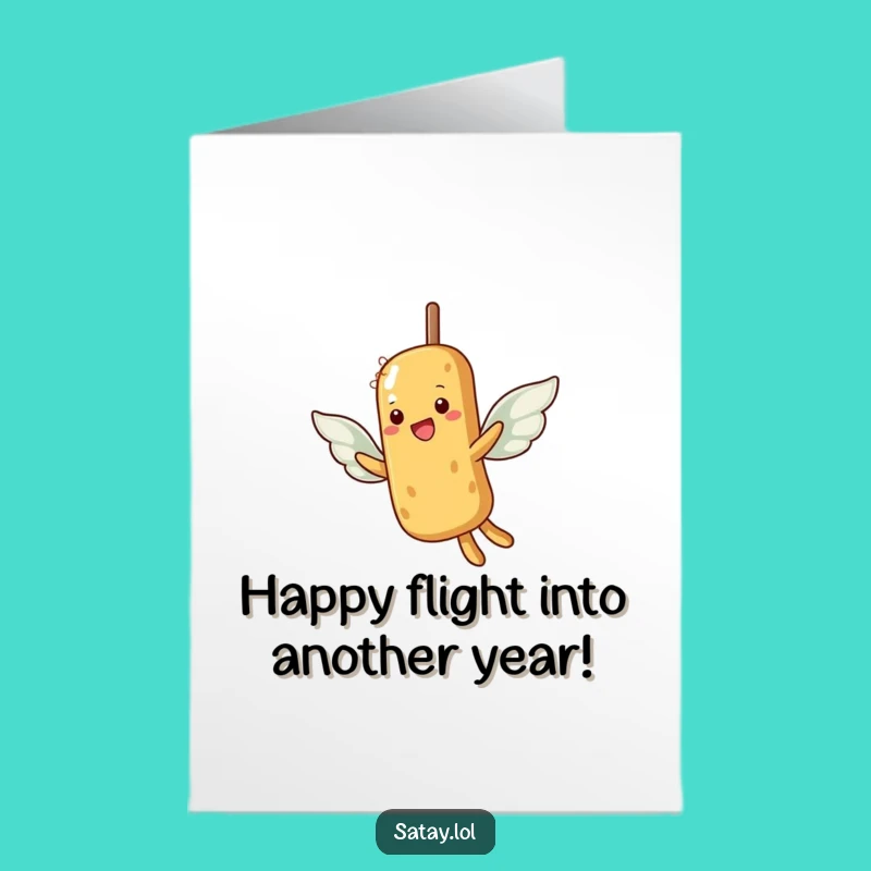 Free Printable Birthday Card: Flying Skewer Peanut Wings, Hilarious Downloadable Gift