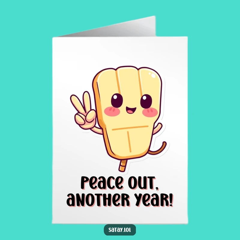 Funny Satay Skewer Peace Sign Birthday Card - Free Printable