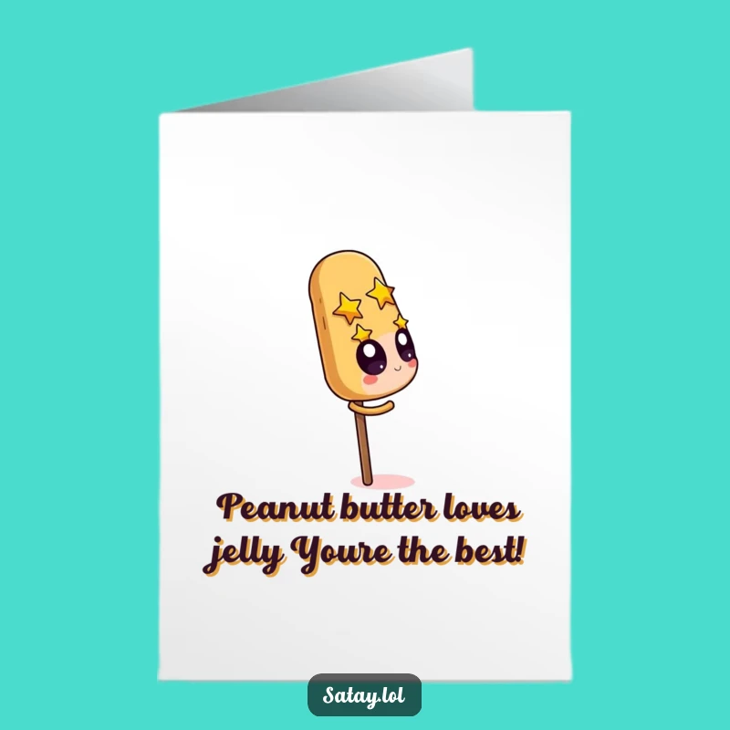 Free Printable Birthday Card: Satay Skewer Starry Eyes Peanut Love Download
