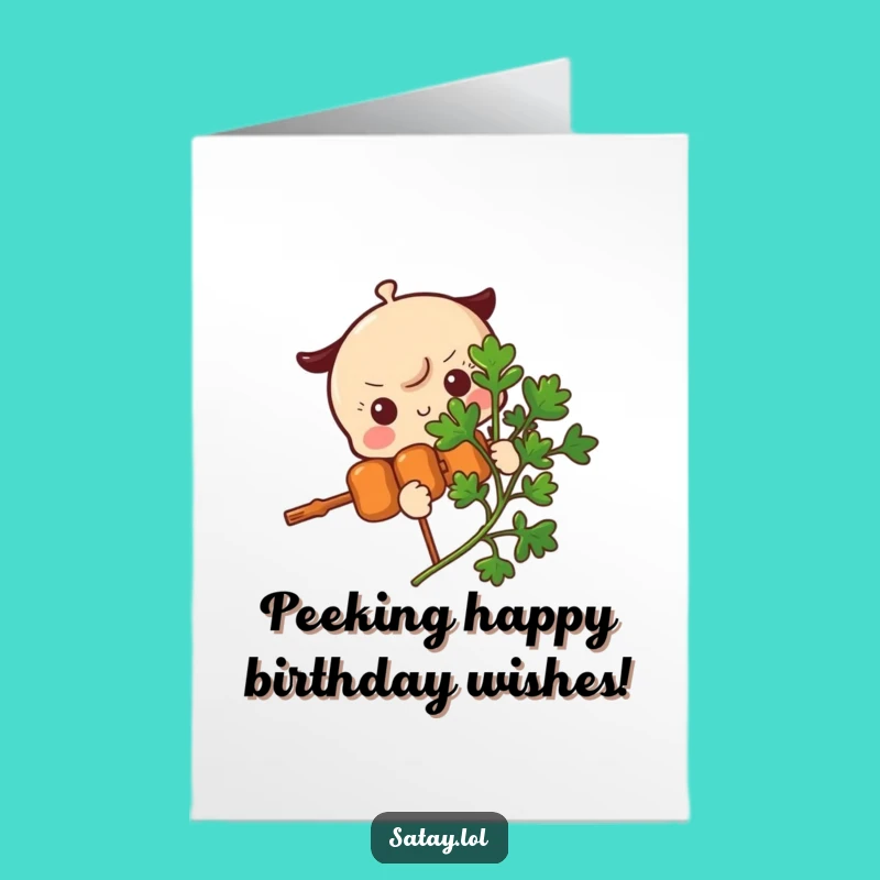 Peek-a-Boo Satay Skewer Birthday Card - Free Printable