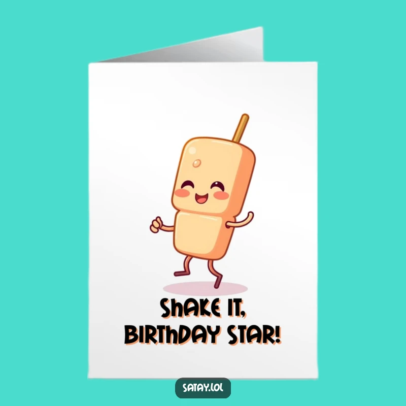 Happy Jig Birthday Card - Free Printable Satay Skewer