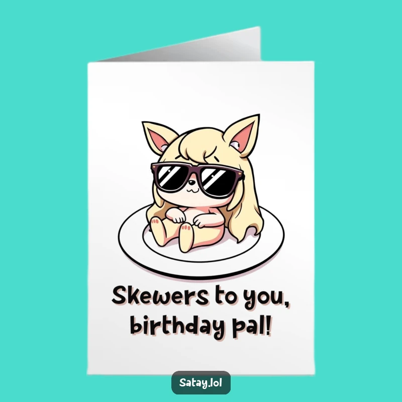 Free Printable Birthday Card: Funny Satay Sunbather, Hilarious Downloadable Gift