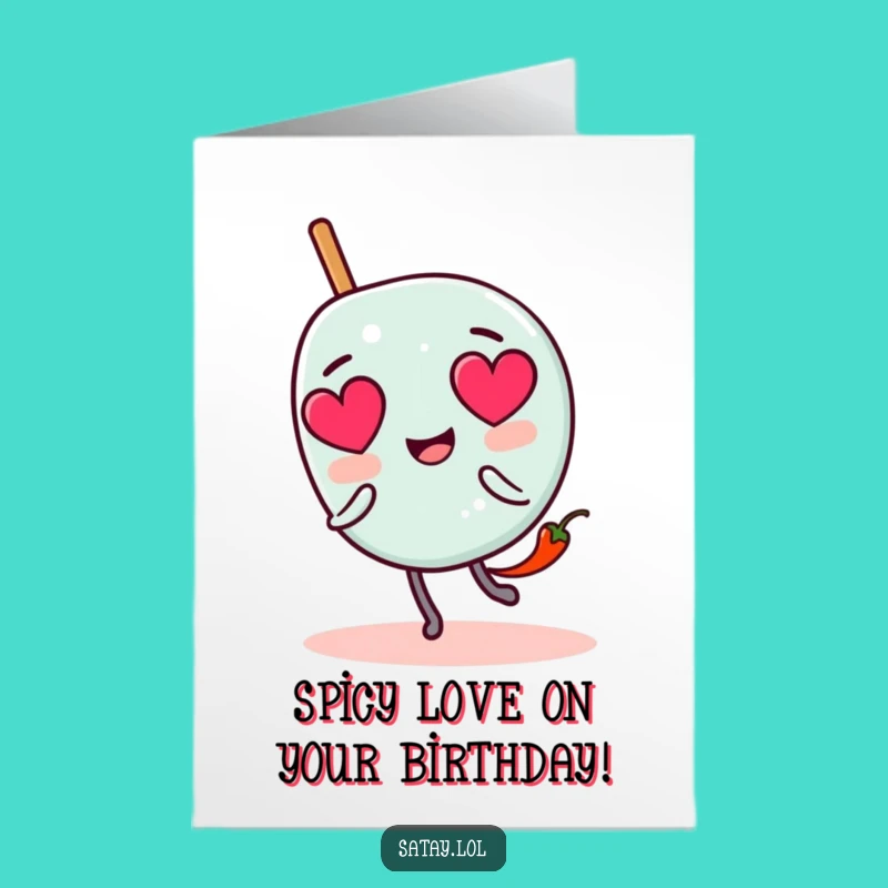 Free Printable Birthday Card: Satay Skewer Crush for a Funny Downloadable Gift