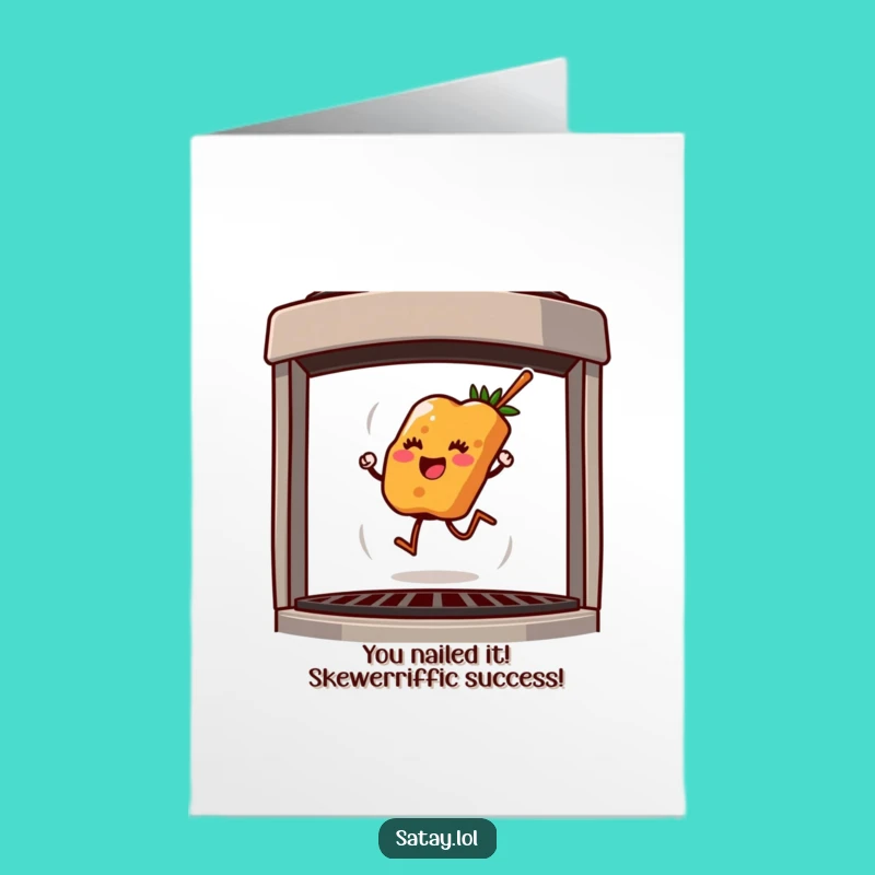 Free Printable Congrats Card: Joyful Satay Skewer Grilling Celebration, Downloadable Gift