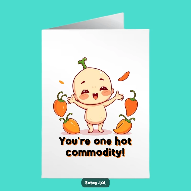 Free Printable Congrats Card: Juggling Chili Satay for a Zesty Downloadable Gift