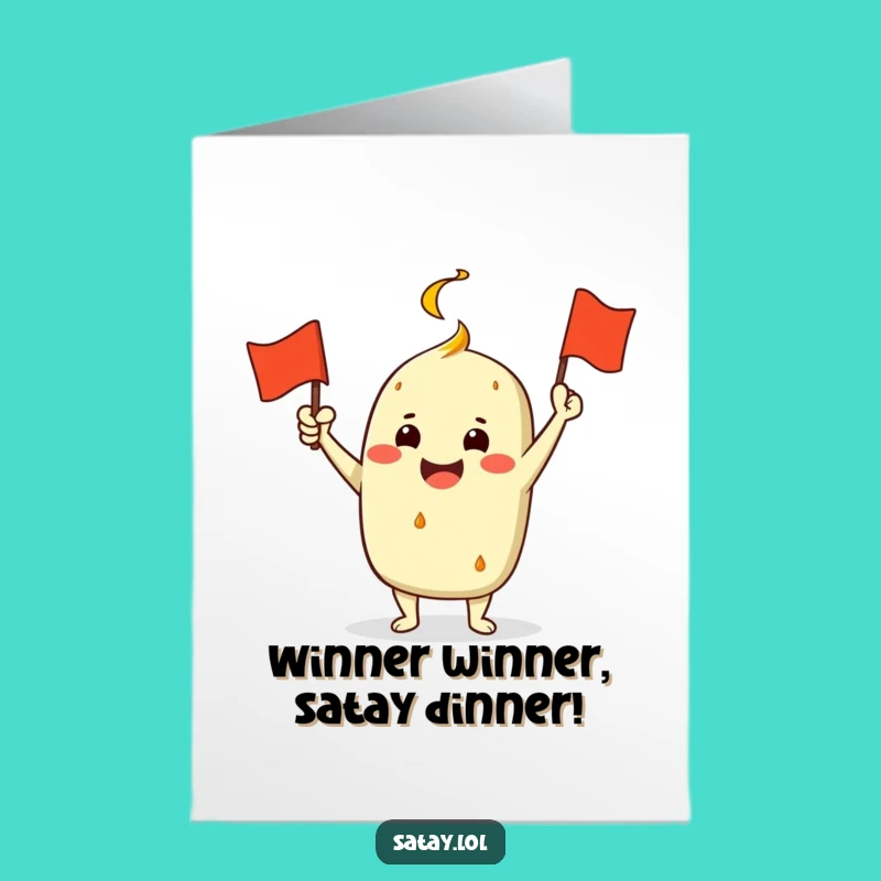 Free Printable Congrats Card: Satay Grill Flag for a Cheerful Downloadable Gift