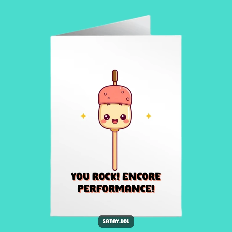 Free Printable Congrats Card: Satay Mic, Foodie Downloadable Gift