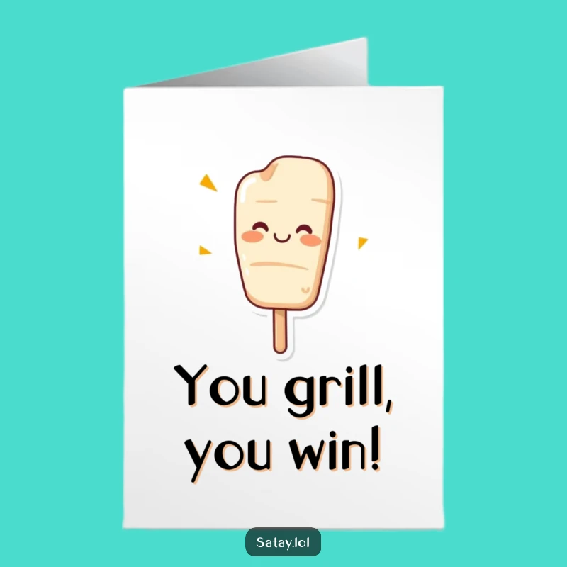 Free Printable Congrats Card: Wiggling Satay Grin Funny Downloadable Gift