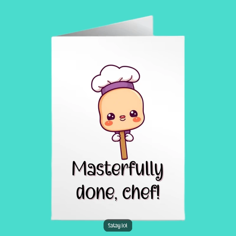 Free Printable Satay Chef Congrats Card: Proud Skewer, Funny Downloadable Gift