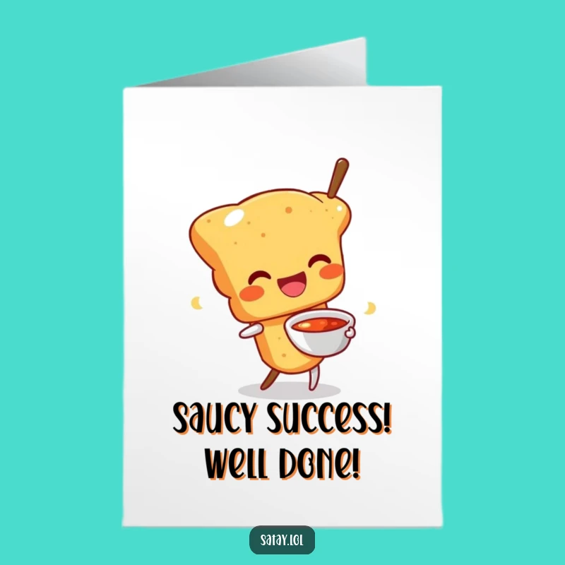 Free Printable Congrats Card: Happy Satay Wiggle - Joyful Downloadable Celebration