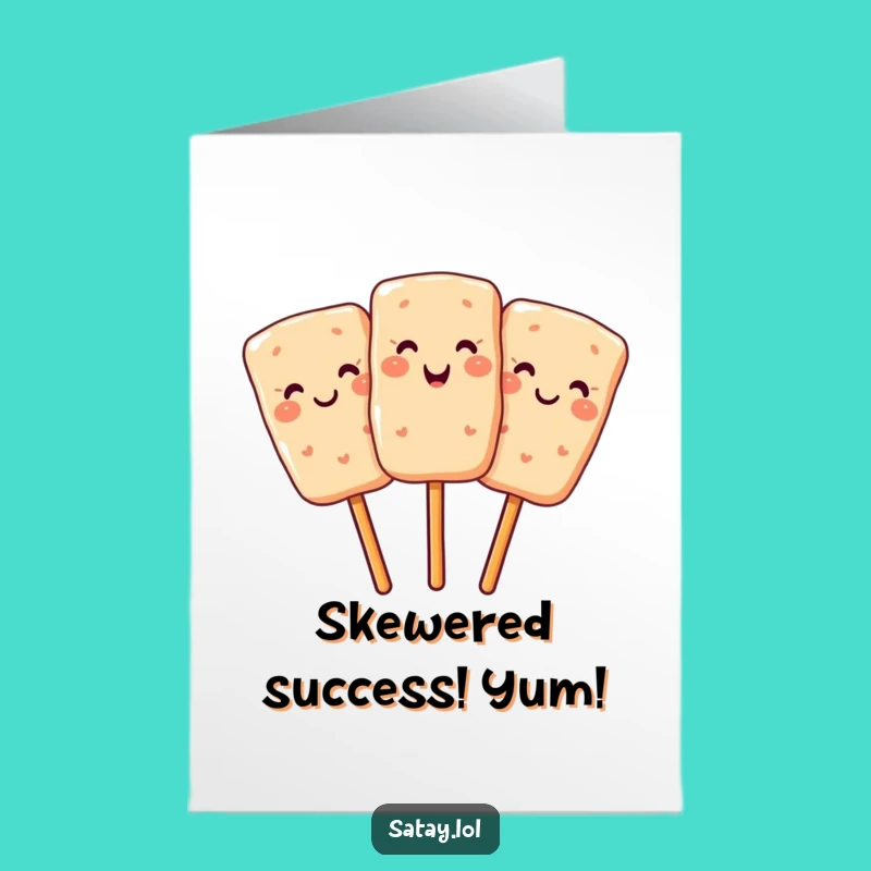 Free Printable Congrats Card: Winking Satay, Savory Downloadable Celebration