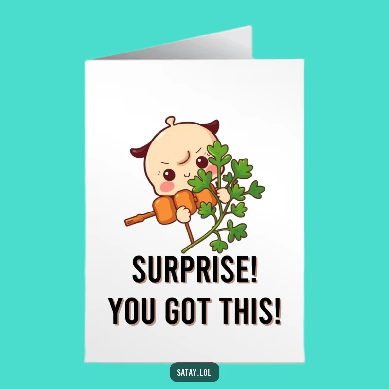 Satay Skewer Congrats Card - Free Printable Peek
