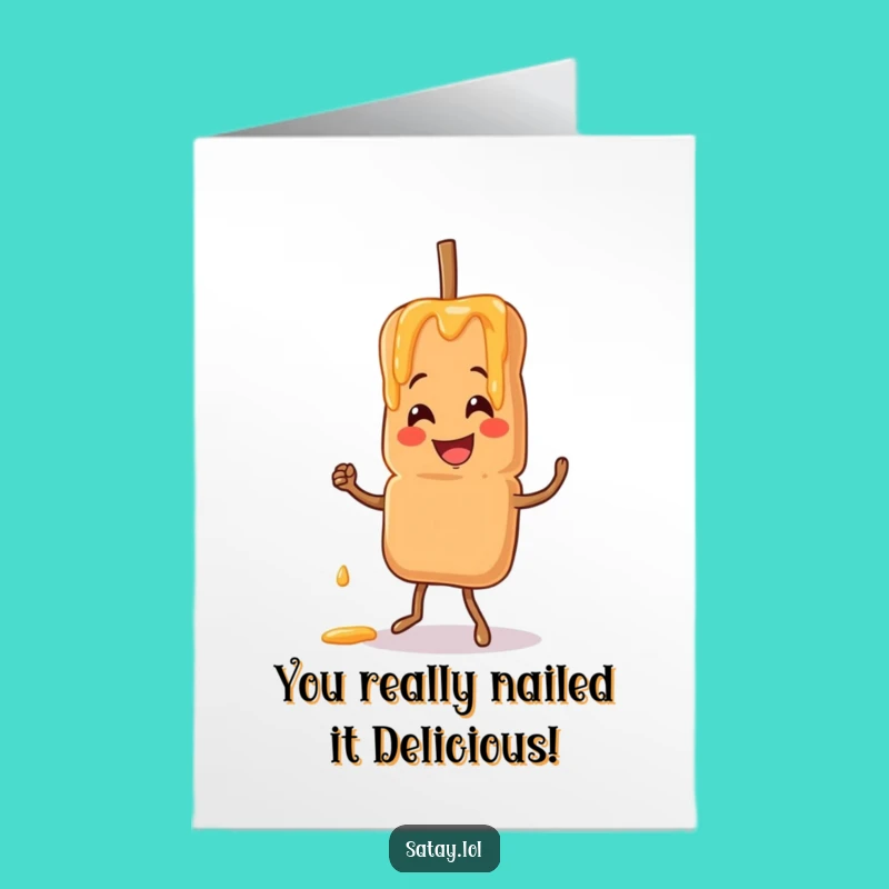 Free Printable Congrats Card: Satay Skewer's Jig for Delicious Wins