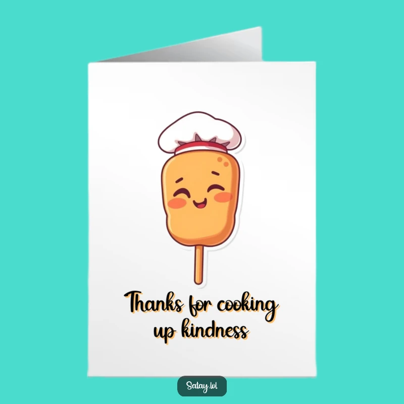 Free Printable Thank You Card: Chef Satay Skewer's Witty Thanks Downloadable