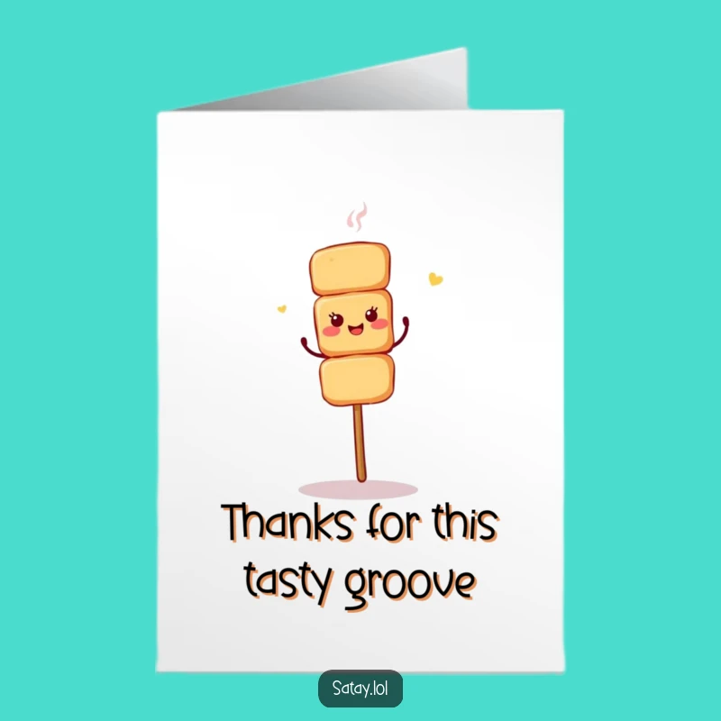 Free Printable Thank You Card: Dancing Satay Shimmy Funny Downloadable Gift