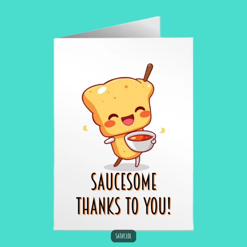 Free Printable Thank You Card: Happy Satay Skewer - Wiggling Gratitude Downloadable
