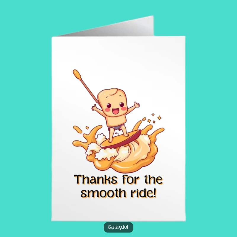 Free Printable Thank You Card: Satay Skewer Peanut Sauce Surf Funny Downloadable Gift