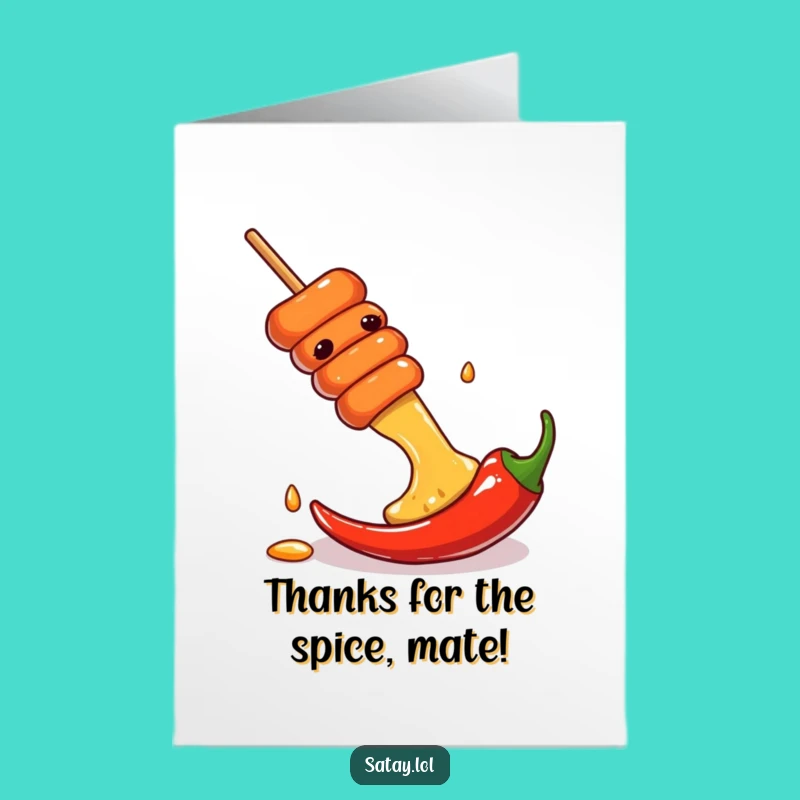Free Printable Thank You Card: Skewer Chili Slide Gratitude, Downloadable Gift