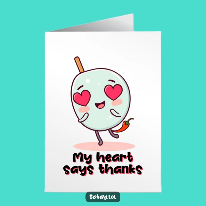 Free Printable Thank You Card: Satay Skewer Admiration for a Funny Downloadable Gift