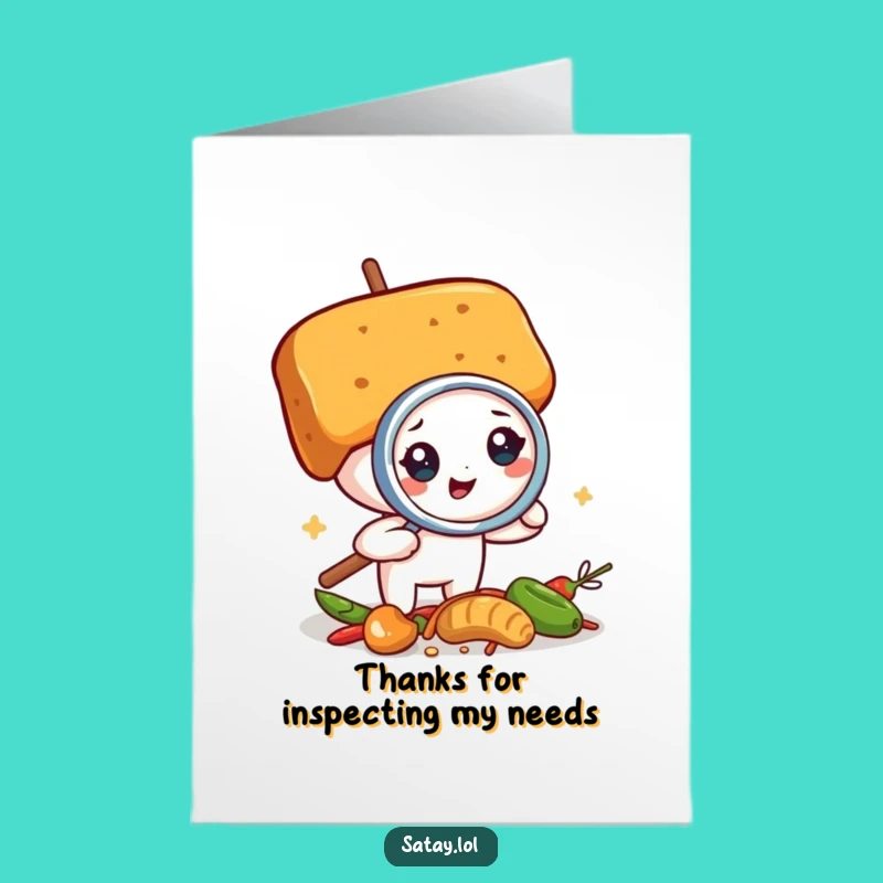 Free Printable Thank You Card: Detailed Satay Skewer Thanks - Downloadable Humor