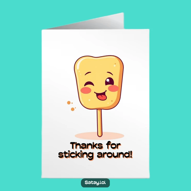 Funny Free Printable Thank You Card: Satay Skewer Tongue Out - Print at Home Gift