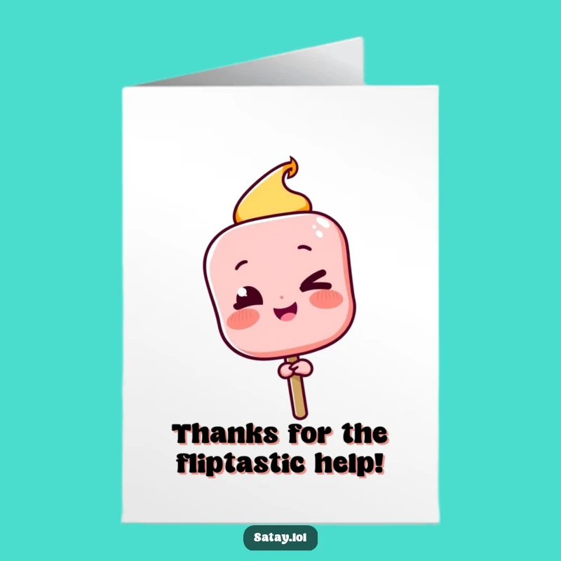 Free Printable Thank You Card: Winking Satay Skewer Thanks Downloadable