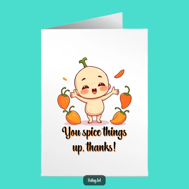 Free Printable Thank You Card: Juggling Chili Satay for a Lively DIY Gift