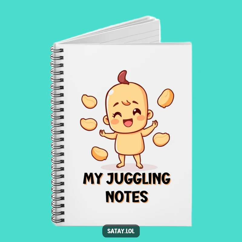 Funny Juggling Satay Notebook - Foodie Journal for Recipes, Ideal Funny Gift